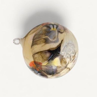 GALENA, boule de Noël en verre soufflé ivoire | Murano Store
