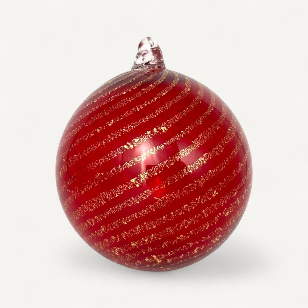 CALYSSA, pallina di Natale rossa in vetro soffiato | Murano Store