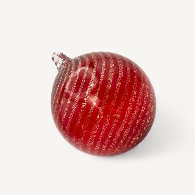 CALYSSA, pallina di Natale rossa in vetro soffiato | Murano Store