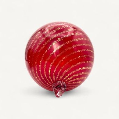 CALYSSA, boule de Noël en verre soufflé rouge | Murano Store