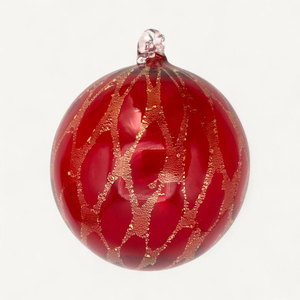 CALYSSA, boule de Noël en verre soufflé rouge | Murano Store