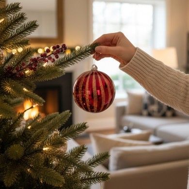 CALYSSA, Red Blown Glass Christmas Ball | Murano Store