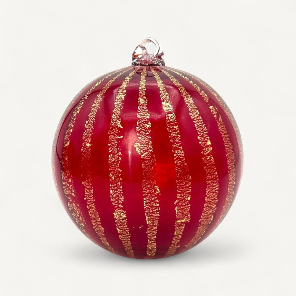 CALYSSA, boule de Noël en verre soufflé rouge | Murano Store