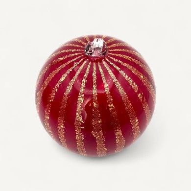 CALYSSA, bola de Navidad de vidrio soplado rojo | Murano Store
