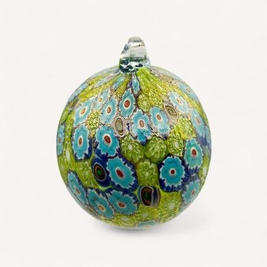 LUCEA, Bola de Navidad de cristal de Murano con pan de oro y Murrine