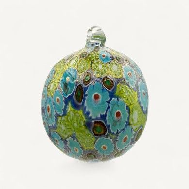 LUCEA, pallina di Natale in vetro di Murano con foglia oro e Murrine