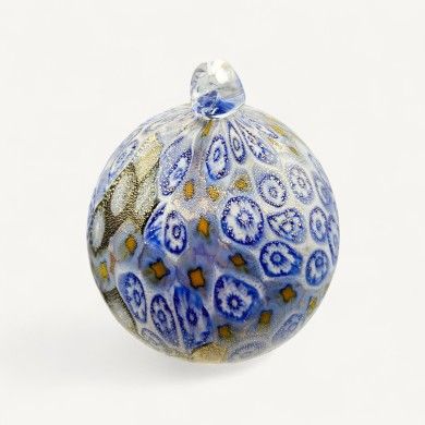 ESSENZA, bola de Natal em vidro de Murano com folha de ouro e Murrine