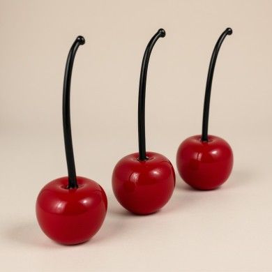 ROSSY, Cerejas em vidro de Murano | Fruta decorativa