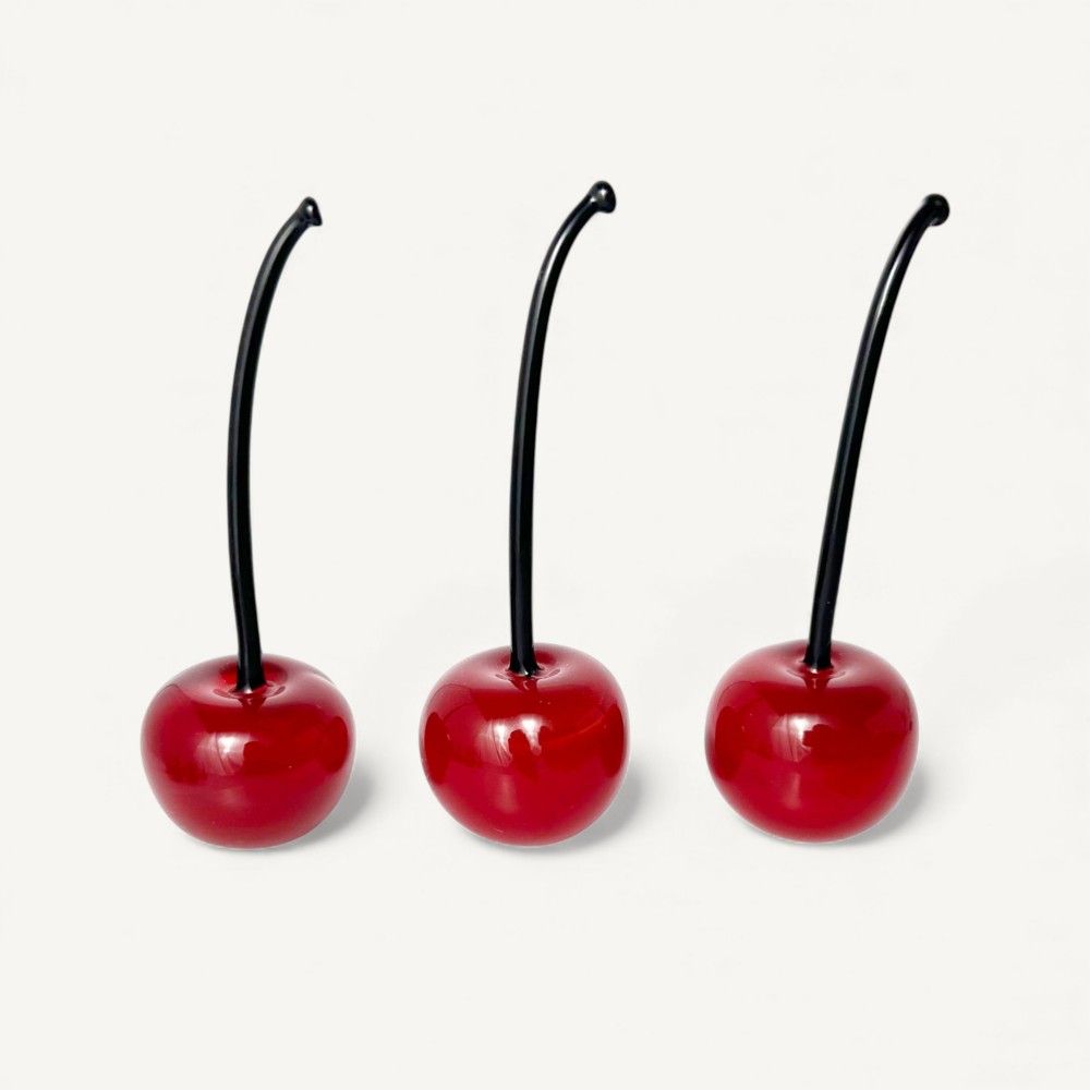 ROSSY, Murano glass lampwork cherries | Fruits décoratifs