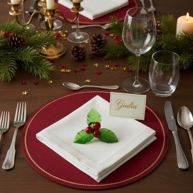 JULLY, houx de Noël avec baies rouges | Murano-Store