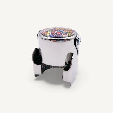 BURANO | Tappo bottiglia in metallo con Murrina| Murano-Store