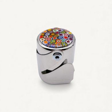 BURANO | Rolha de metal para garrafas com Murrina| Murano-Store