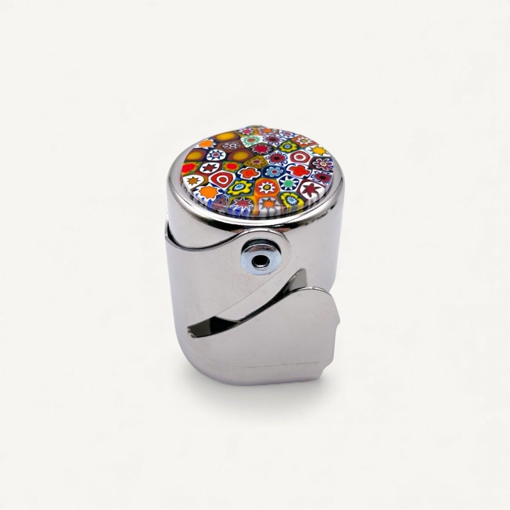 BURANO | Rolha de metal para garrafas com Murrina| Murano-Store