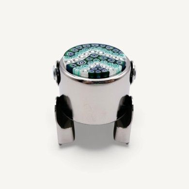 BURANO | Tapón de botella de metal con Murrina | Murano-Store