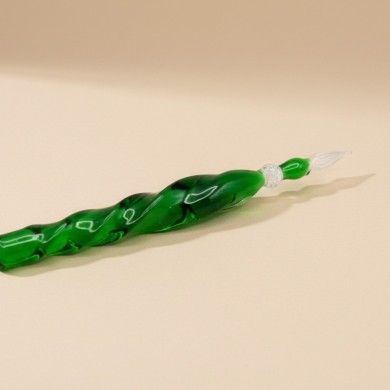 DANTE | Bolígrafo espiral de cristal verde | Tienda de Murano