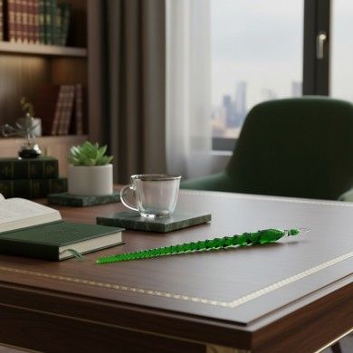 DANTE | Green Glass Spiral Pen | Murano Store