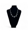 ARDESIA | Charcoal gray polished bead necklace, Murano glass.