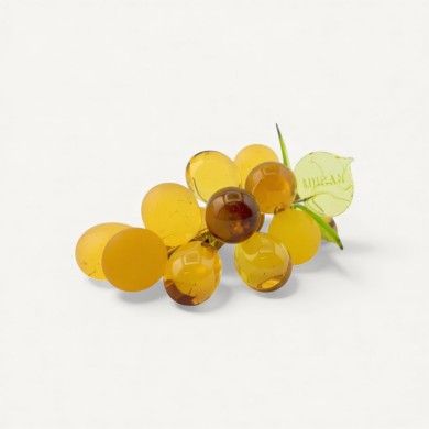 VIGNA | Grappe de raisin en verre satiné ambre | Murano Store