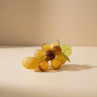 VIGNA | Grappe de raisin en verre satiné ambre | Murano Store