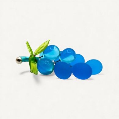 VIGNA | Grappolo d'uva in vetro satinato azzurro | Murano Store