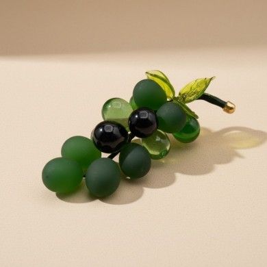 VINE | Racimo de uvas en cristal de Murano verde oscuro