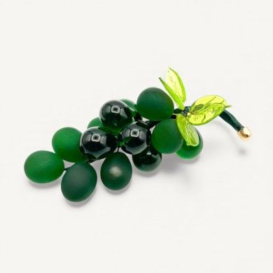 VIGNA | Grappolo d'uva in vetro di Murano verde scuro