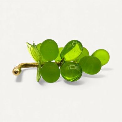 VIGNA | Grappolo d'uva satinato in vetro di Murano verde erba