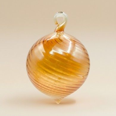 AMBROSIA, pallina di Natale in vetro soffiato ambra | Murano Store