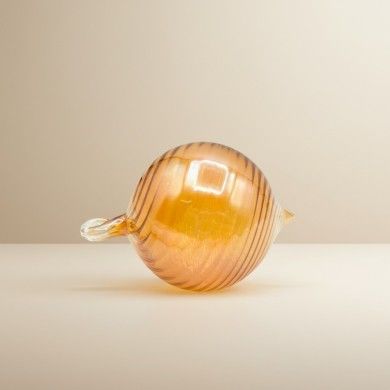 AMBROSIA, pallina di Natale in vetro soffiato ambra | Murano Store