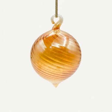 AMBROSIA, pallina di Natale in vetro soffiato ambra | Murano Store