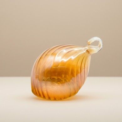 AMBROSIA, pallina di Natale in vetro soffiato ambra | Murano Store
