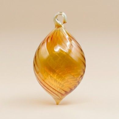 AMBROSIA, boule de Noël en verre soufflé ambre | Murano Store