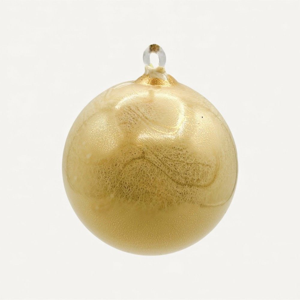DOROTEA, handgefertigte Weihnachtskugel aus Elfenbein und Gold | Murano Store