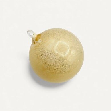 DOROTEA, boule de Noël ivoire et or fabriquée à la main | Murano Store