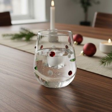 PAULIE, Set 4 Bicchieri in vetro soffiato con pois | Murano Store