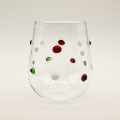 PAULIE, Set 4 Bicchieri in vetro soffiato con pois | Murano Store