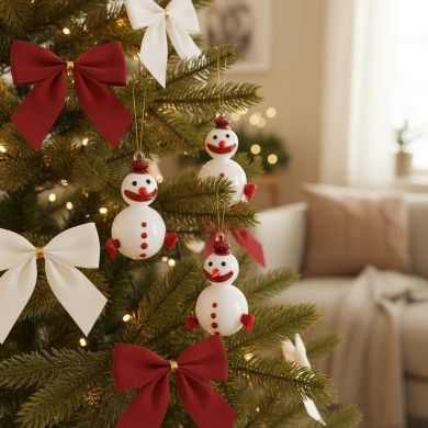 SNOW, Glass Snowman for Christmas Tree | Murano Store