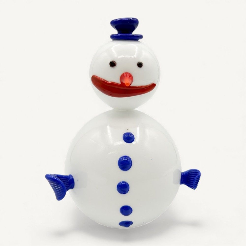 SNOW, Muñeco de nieve de cristal decorativo | Murano Store