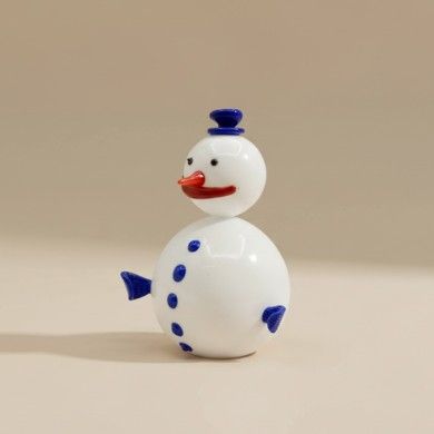 SNOW, Muñeco de nieve de cristal decorativo | Murano Store