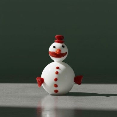SNOW, Muñeco de nieve de cristal decorativo | Murano Store