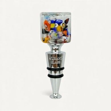 CUBO, Tappo per bottiglia con murrine multicolore | Murano-Store
