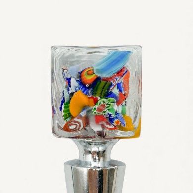 CUBE, Bottle stopper with multicolored murrine | Murano-Store