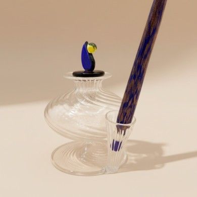 COCAI, Blown glass inkwell with pen holder | Murano Store