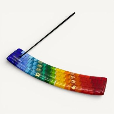 IRIDE, porte-encens en verre mosaïque multicolore | Murano Store