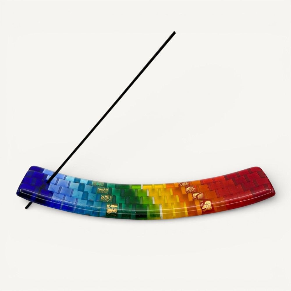 IRIDE, porta-incienso de vidrio mosaico multicolor | Murano Store