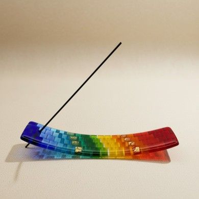 IRIDE, Multicolor Mosaic Glass Incense Holder | Murano Store
