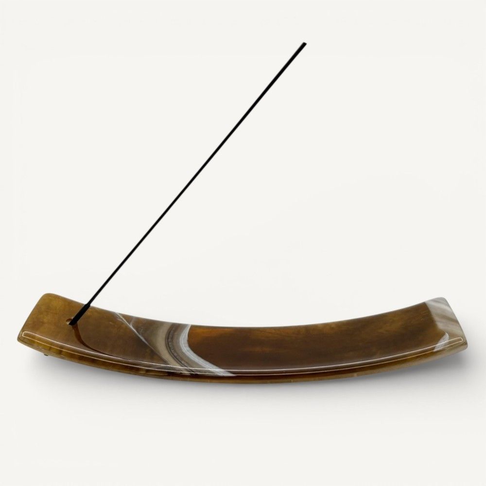 IRIS, tobacco-colored incense holder in Murano glass | Murano Store