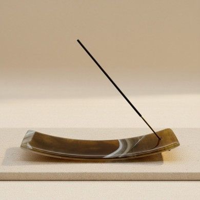 IRIS, tobacco-colored incense holder in Murano glass | Murano Store