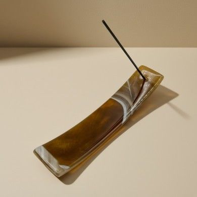 IRIS, tabakfarbener Räucherstäbchenhalter aus Muranoglas | Murano Store