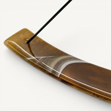 IRIS, porta-incienso color tabaco en cristal de Murano | Murano Store